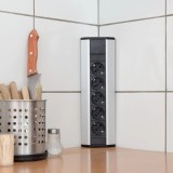 Distribuitor de colt din aluminiu, 5 prize, 250V, 16A, 3500w, lungime cablu 1.5 m