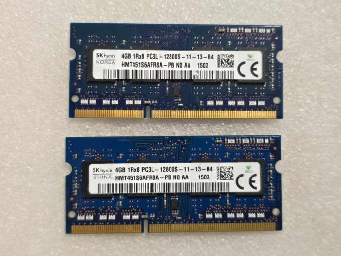 Kit memorie RAM Hynix 8GB (2 x 4GB) PC3-12800 DDR3L 1600MHz 1.35V