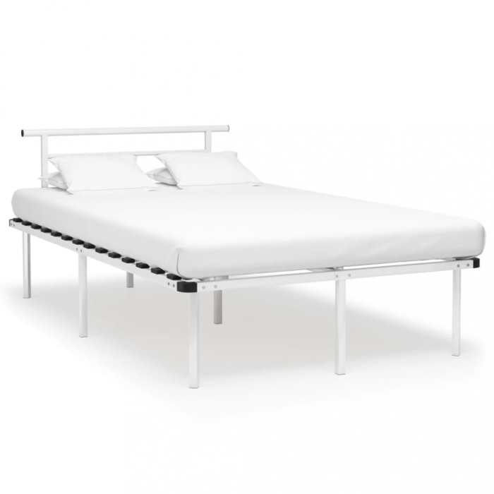 vidaXL Cadru de pat, alb, 120 x 200 cm, metal 324827