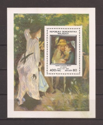 Madagascar 1985 - Pictură impresionistă - Renoir, Colita, MNH foto