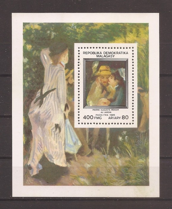 Madagascar 1985 - Pictură impresionistă - Renoir, Colita, MNH