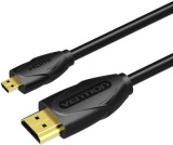 CABLU video Vention, HDMI(T) la microHDMI (T), 1m, rezolutie 4K la 60Hz, PVC, negru, &amp;quot;VAA-D03-B100&amp;quot; (timbru verde 0.08 lei) - 6922794721159