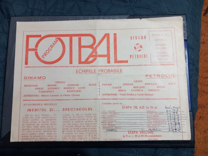 program Dinamo - Petrolul Pl.