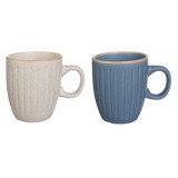Set Cesti Ceramice Bej Bleu cu Model Stropi, 170ml, 2 buc, CMCLASS