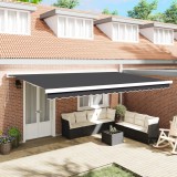 vidaXL Marchiză retractabilă manuală antracit 500x300 cm