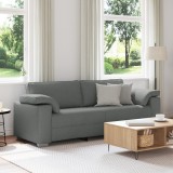 vidaXL Canapea de 3 persoane, gri &icirc;nchis, 178 cm, textil