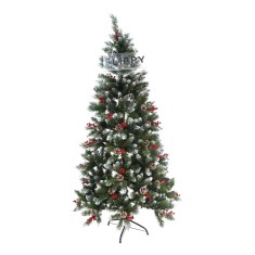 Brad Artificial de Craciun, Flippy, Sectionat pentru Perete/ Colt, 2.10 m inaltime, Verde, Decorat, Diametru Inferior 106 cm, Interior/ Exterior foto