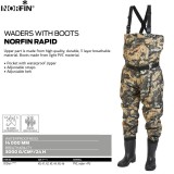 Cumpara ieftin Waders cu cizme Norfin Rapid, camuflaj (Marime: 45)
