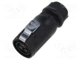Conector circular mufă mamă 3 pini 20A 500V IP67 drept LUTRONIC