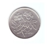 Moneda Malta 25 cents/centi 1993, stare buna, curata