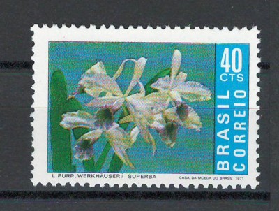 Brazilia 1971 Mi 1297 MNH, nestampilat - Orhidee foto