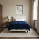 vidaXL Pilotă de vară Patos Albastru &icirc;nchis 140 x 200 cm Microfibră 42025966