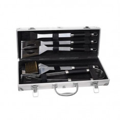 Ustensile pentru barbecue, grill, gratar, inox, trusa aluminiu, set 5 piese, 35 cm, Kaminer GartenVIP DiyLine foto