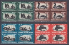 ROMANIA 1948 LP 245 MUNCA IN COMUNICATII BLOCURI DE 4 TIMBRE MNH