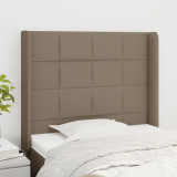 VidaXL Tăblie de pat cu aripioare gri taupe 103x16x118/128 cm textil