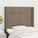 VidaXL Tăblie de pat cu aripioare gri taupe 103x16x118/128 cm textil