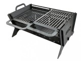 Gratar Portabil Pliabil Otel Carbon, 65cm, Reglabil, Camping, Gradina, Durabil