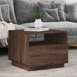VidaXL Măsuță de cafea cu lumini LED, stejar maro, 50x49x40 cm