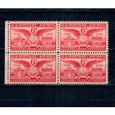 SUA 1949 - Bicentenarul orașului Alexandria, Virginia, Posta Aeriana, bloc de 4 neuzat