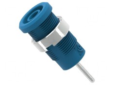Conector banană 4mm soclu 36A 1kV albastru nichelat