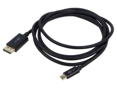 Cablu Goobay USB-C la DisplayPort 2m negru PVC 4K UHD foto