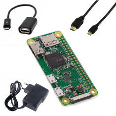 Pachet Raspberry Pi Zero W + Alimentator + Cablu Compatibil HDMI Mini + Cablu USB OTG foto