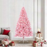 VidaXL Pom de Crăciun artificial pre-iluminat Roz 210 cm PVC 3397094