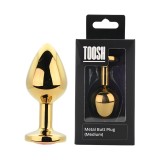 Dop Anal Metal Toosh Auriu Piatra Rosie Rotunda M