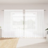 vidaXL Cortină din Dantelă cu perdele Floral Alb 300 x 245 cm Poliester
