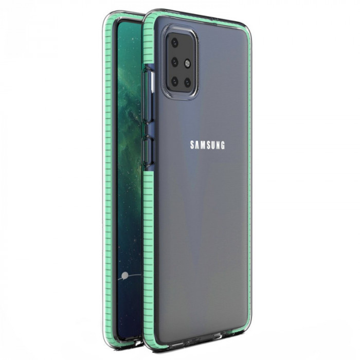 Husa TPU OEM Spring Colorful frame pentru Samsung Galaxy A51 A515, Verde