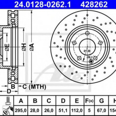 Disc frana MERCEDES CLA Shooting Brake (X117) (2015 - 2016) ATE 24.0128-0262.1