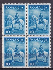 ROMANIA 1932 LP 97 CAROL II - CALARE BLOC DE 4 TIMBRE STARE MNH