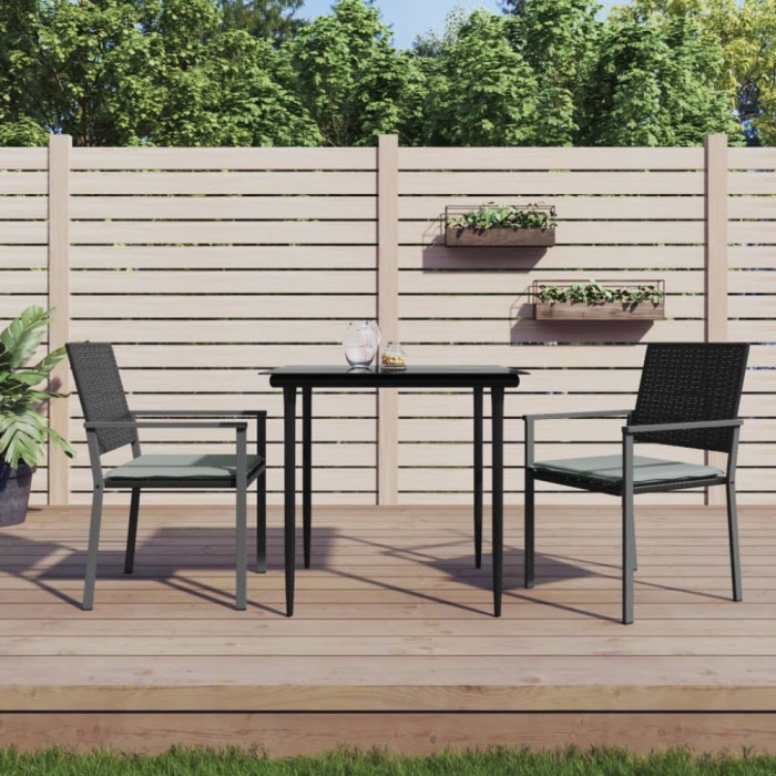 vidaXL Set mobilier de grădină cu perne, 3 piese, poliratan și oțel 3187001