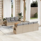 Gossi set canapele de gradina, 8 piese, cu perne, bej, poliratan