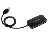 Hub USB 2.0 NATEC, 4 porturi USB A, negru, 0.6m, Plug and Play