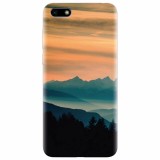 Husa silicon pentru Huawei Y5 Prime 2018, Blue Mountains Orange Clouds Sunset Landscape