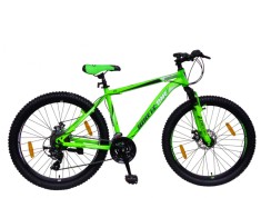 Bicicleta mountain bike, roti 26 inch, frana disc, cadru otel, schimbator shimano, suspensii furca, verde neon MultiMark GlobalProd foto