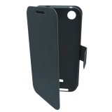 Husa tip carte cu stand neagra (cu decupaj difuzor) pentru HTC Desire 320