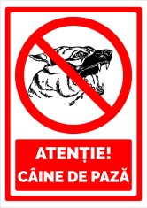 Indicator de securitate pentru atentie caine de paza foto