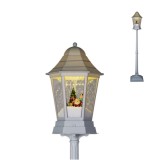 Decoratiune stalp cu felinar Hoff, 60 LED-uri, lumina calda, functie muzicala, H 166 cm, alimentare baterii