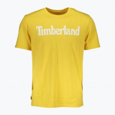 Tricou barbati cu imprimeu cu logo din bumbac, Galben L, Galben, L INTL