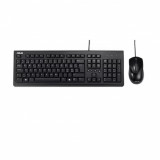 Kit Tastatura + Mouse Asus U2000, cu fir, mouse 1000dpi, Dimensions:Keyboard: 46x15x3cm, Cable: 150cm, Mouse: 11.5x6x3.5cm, Cable: 150cm,negru, Layout