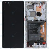 Huawei Mate 40 Pro (NOH-NX9) Capac frontal al modulului de afișare + LCD + digitizer + baterie argintiu 02353YXC