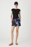 Medicine pantaloni scurți de trening culoarea negru, modelator, medium waist