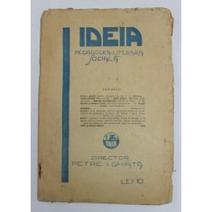 IDEEA PEDAGOGICA - LITERARA , SOCIALA , NR. 7-8 , NOIEMBRIE - DECEMBRIE , 1927