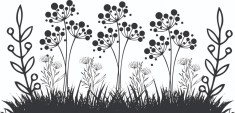 Sticker decorativ, Flori, Negru, 85 cm, 7151ST foto