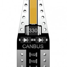 Led T10 2 SMD, W5W, 12V, Canbus, Pentru Pozitie, Plafoniere, Portbagaj, Lumina Alb 6000K KRU100