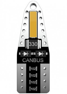 Led T10 2 SMD, W5W, 12V, Canbus, Pentru Pozitie, Plafoniere, Portbagaj, Lumina Alb 6000K KRU100 foto