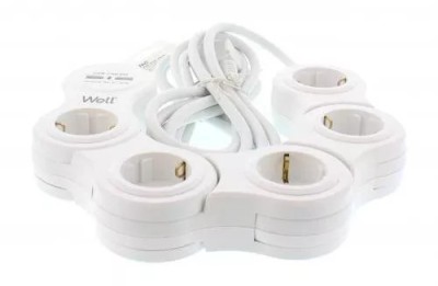 Prelungitor reglabil 5 prize 3m cablu 3xG1.5mm2 16A 3500W cu incarcator USB Well foto