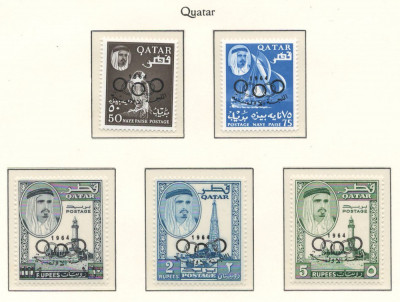 Qatar 1964 Mi 37/41 MNH - Comitetul Olimpic Arab foto